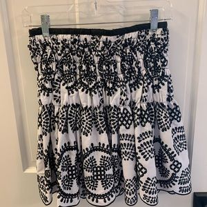 black and white eyelet skirt